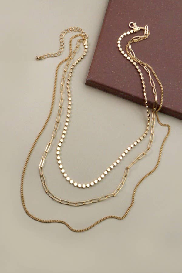 Coin Chain Layer Necklace : Silver