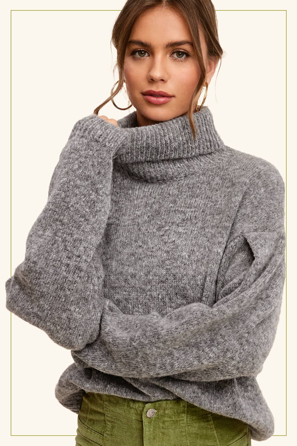 Hey Pumpkin Turtleneck Sweater: Gray