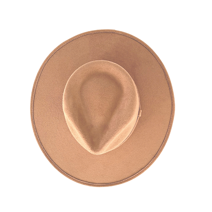 Vegan Suede Tear Drop Hat: Nude