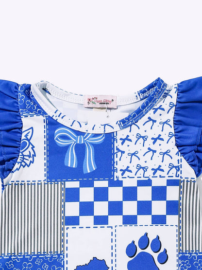 Bows + Blue Baby Romper