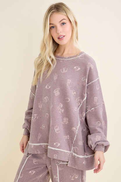 Western Graphic Comfy Sweatshirt