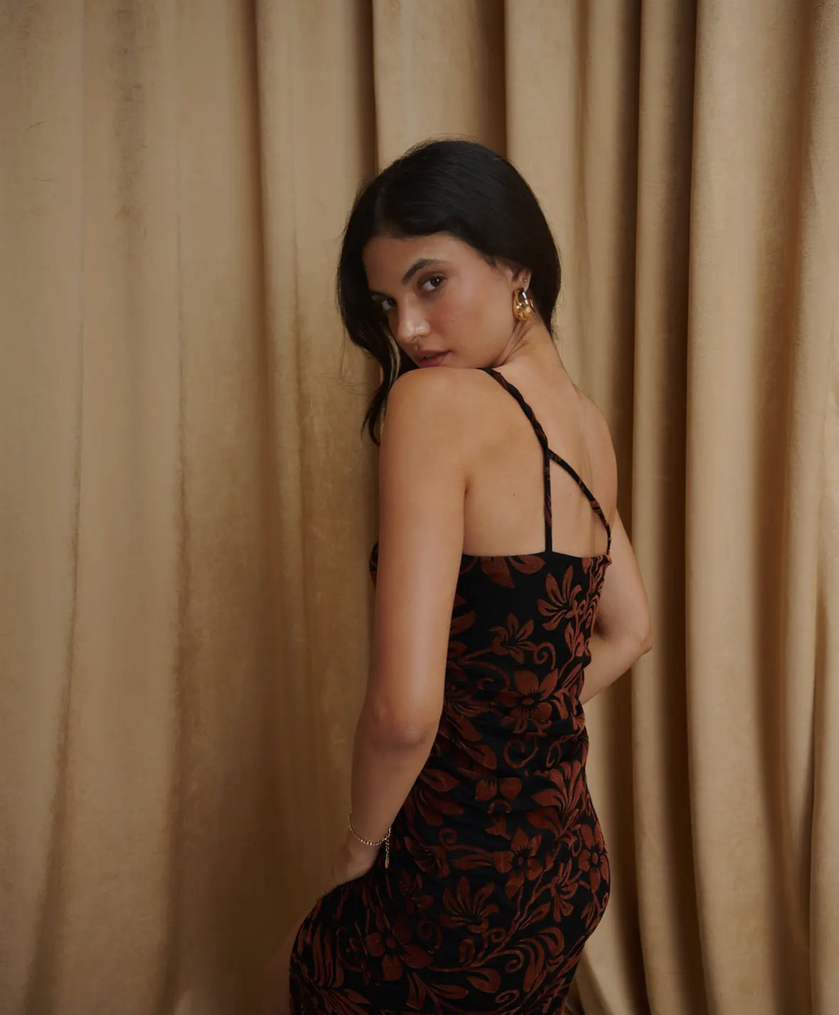 Bronze Babe Asymmetric Dress