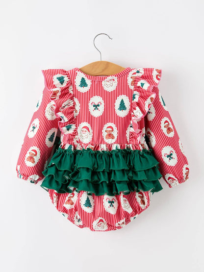 Christmas Ruffle Bubble Romper