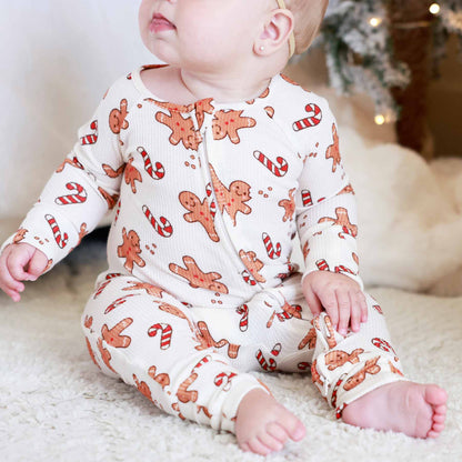 Sleigh Ride Sweets Bamboo Waffle Convertible Zip Romper