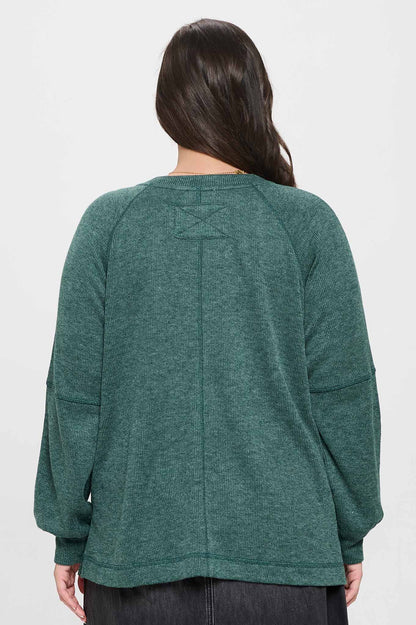 Raglan Knit Top PLUS : Hunter Green