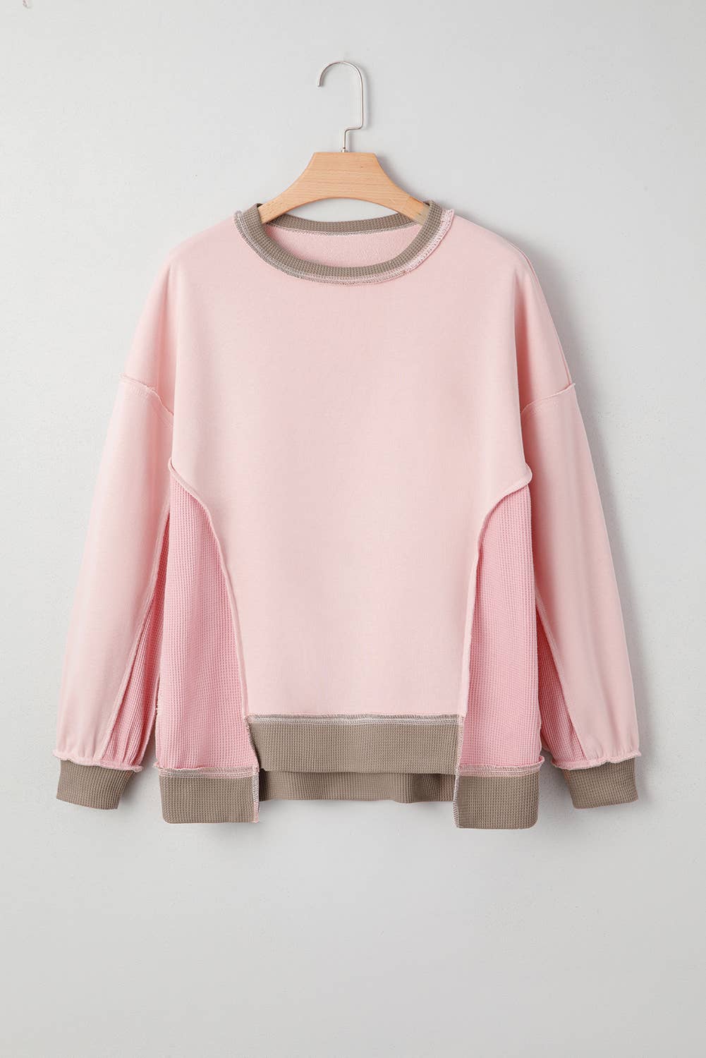 Waffle Color Block Sweatshirt