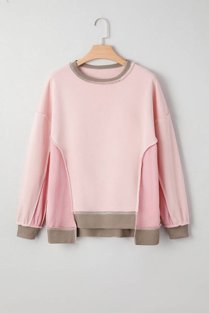 Waffle Color Block Sweatshirt