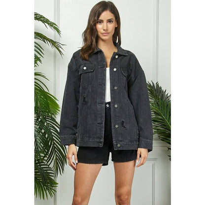 Distressed Classic Denim Jacket