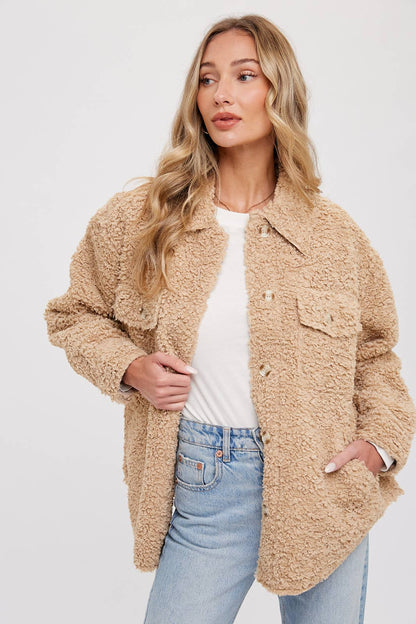 Boucle Woven Jacket / Latte