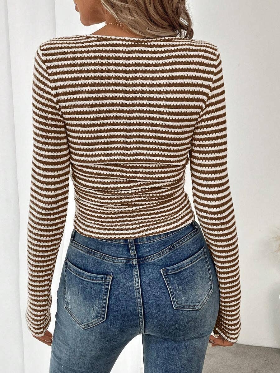 Striped Square Neck Top