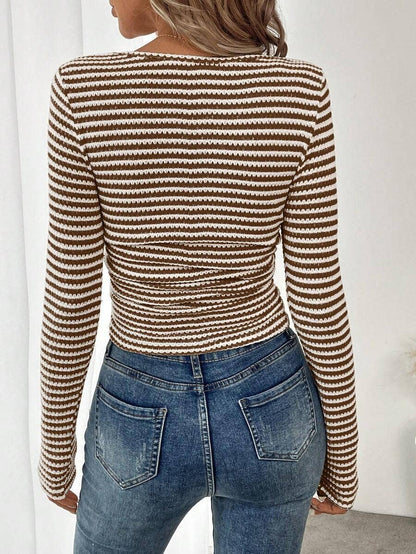 Striped Square Neck Top