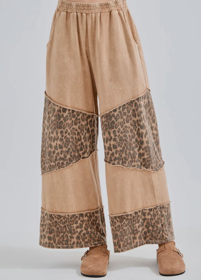 Leopard Asymmetrical Detail Pants