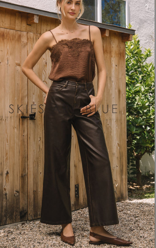 Espresso Luxe Faux Leather Pants