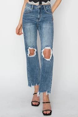 Sadie High Rise Straight Crop Jeans