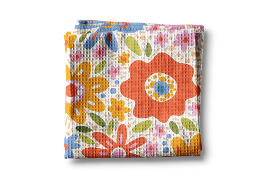 Bright Floral Retro Kitchen Towel
