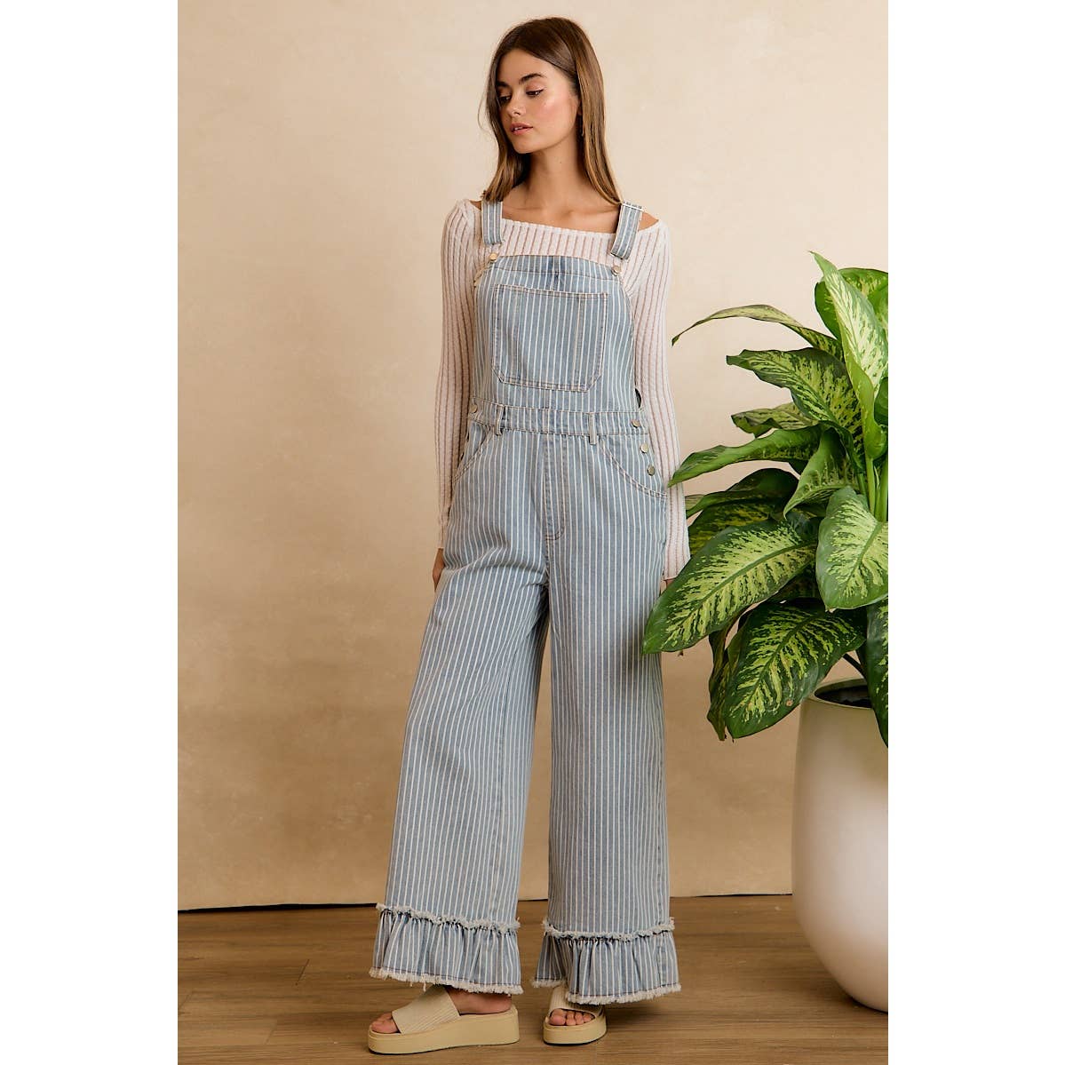 Make A Statement Ruffle Hem Overall