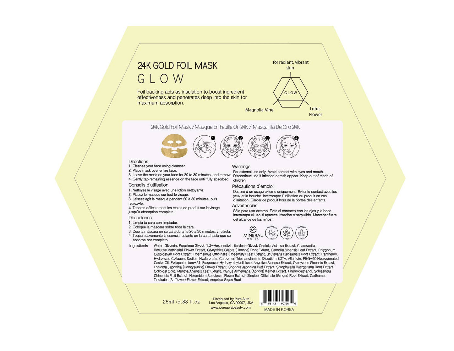 LUXURY 24K GOLD METALLIC FACIAL FOIL MASK