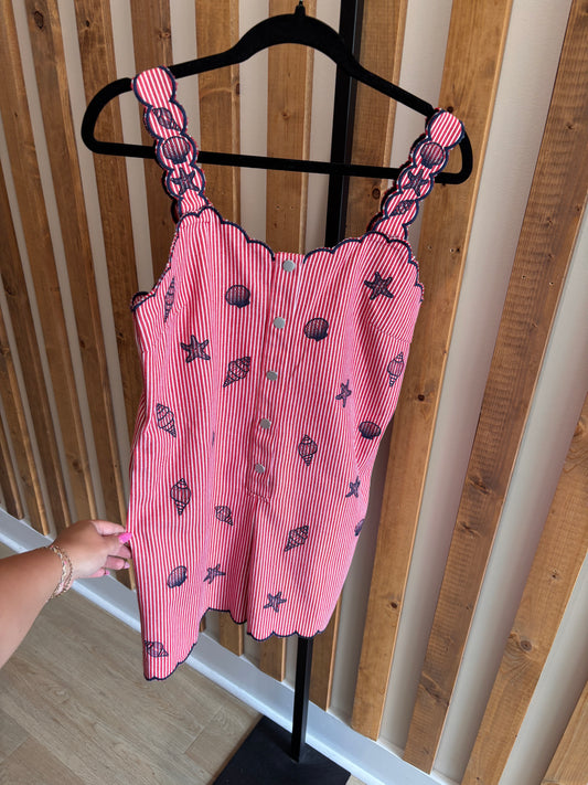 Let’s Go To Seaside Striped Romper