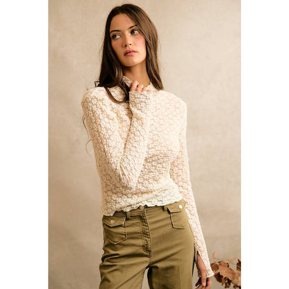 Floral Lace Knit Top