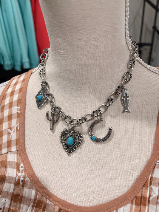 Western Heart Charm Necklace
