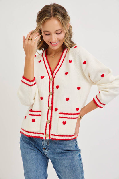 Sweet Valentine Heart Cardigan