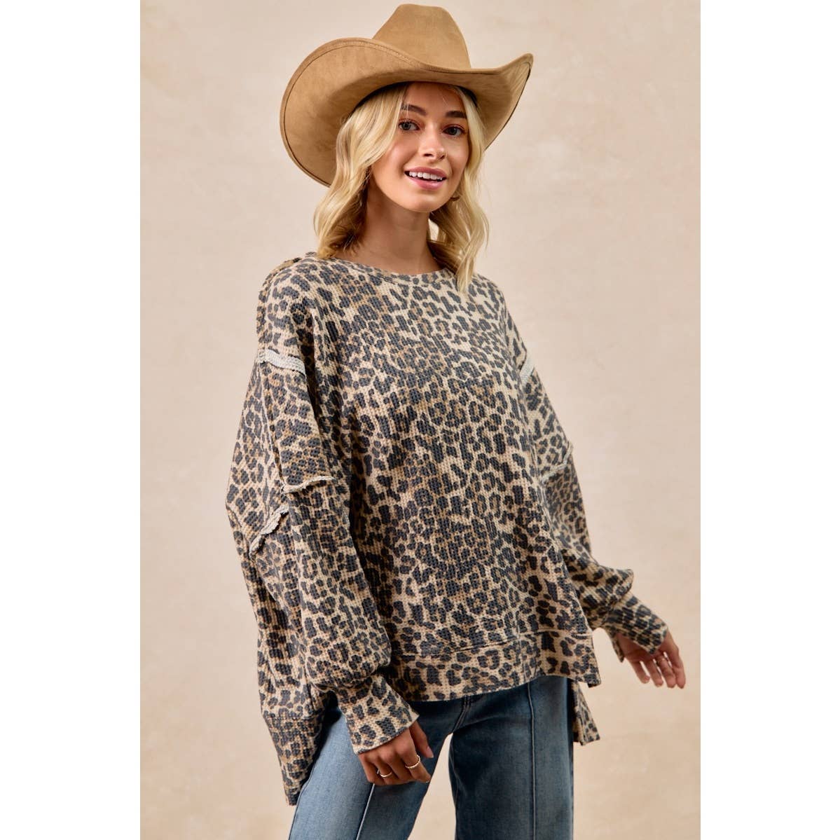 Leopard Thermal Oversized Top