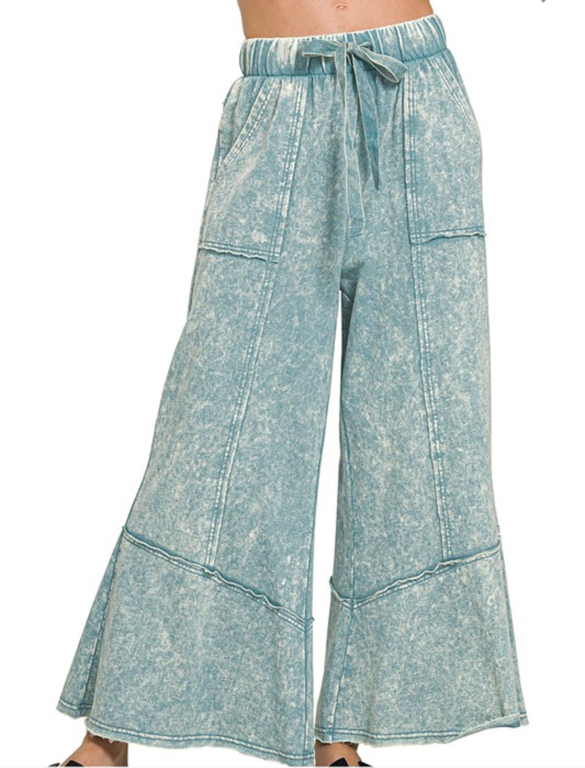 Exposed Seam Flare Pants