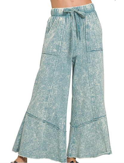 Exposed Seam Flare Pants