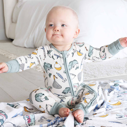 Catch of the Day Convertible Zip Romper