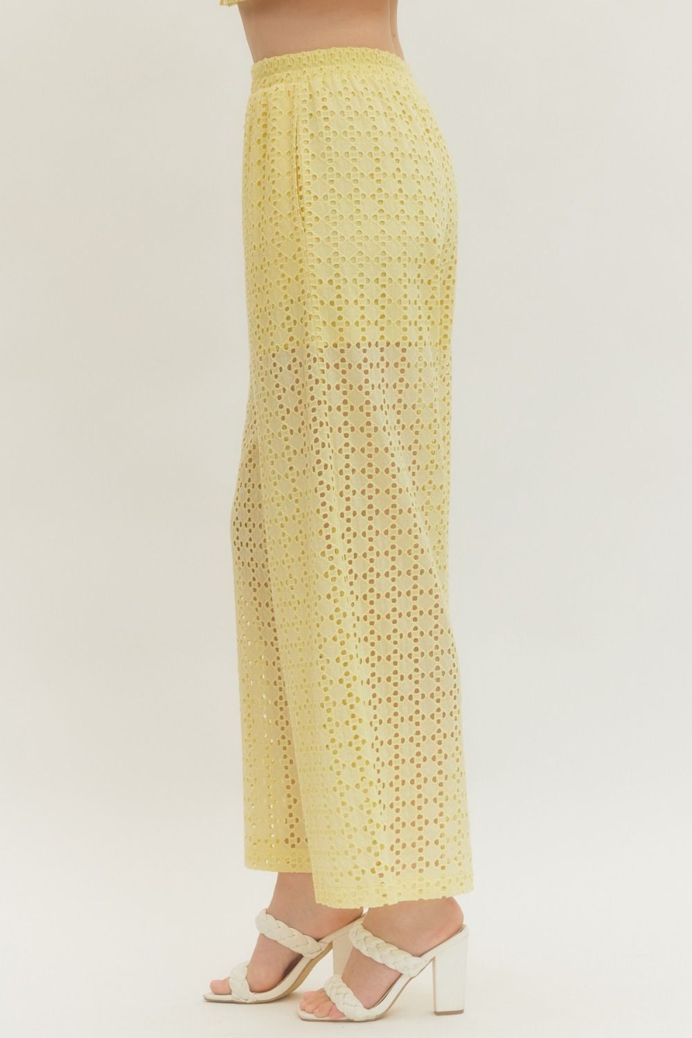 Lemon Eyelet Pants