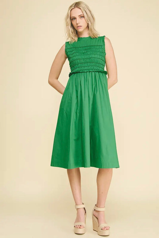 Smocked Kelly Green Midi
