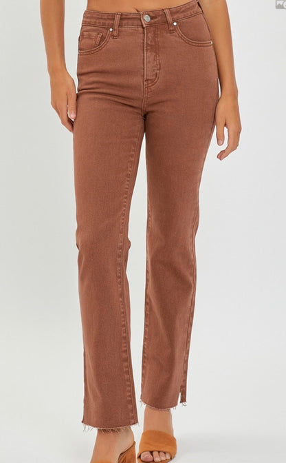 Espresso Ankle Straight Denim