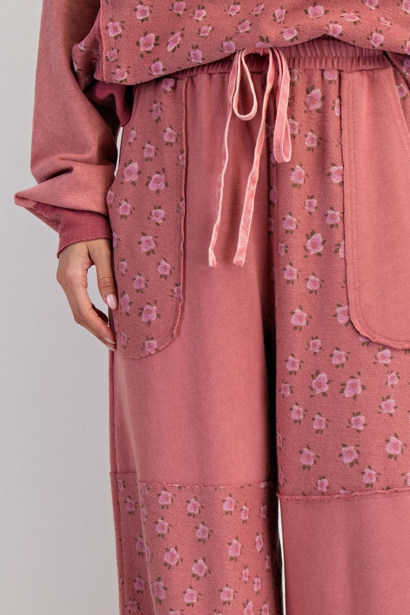 Pretty Little Roses Washed Terry Pants