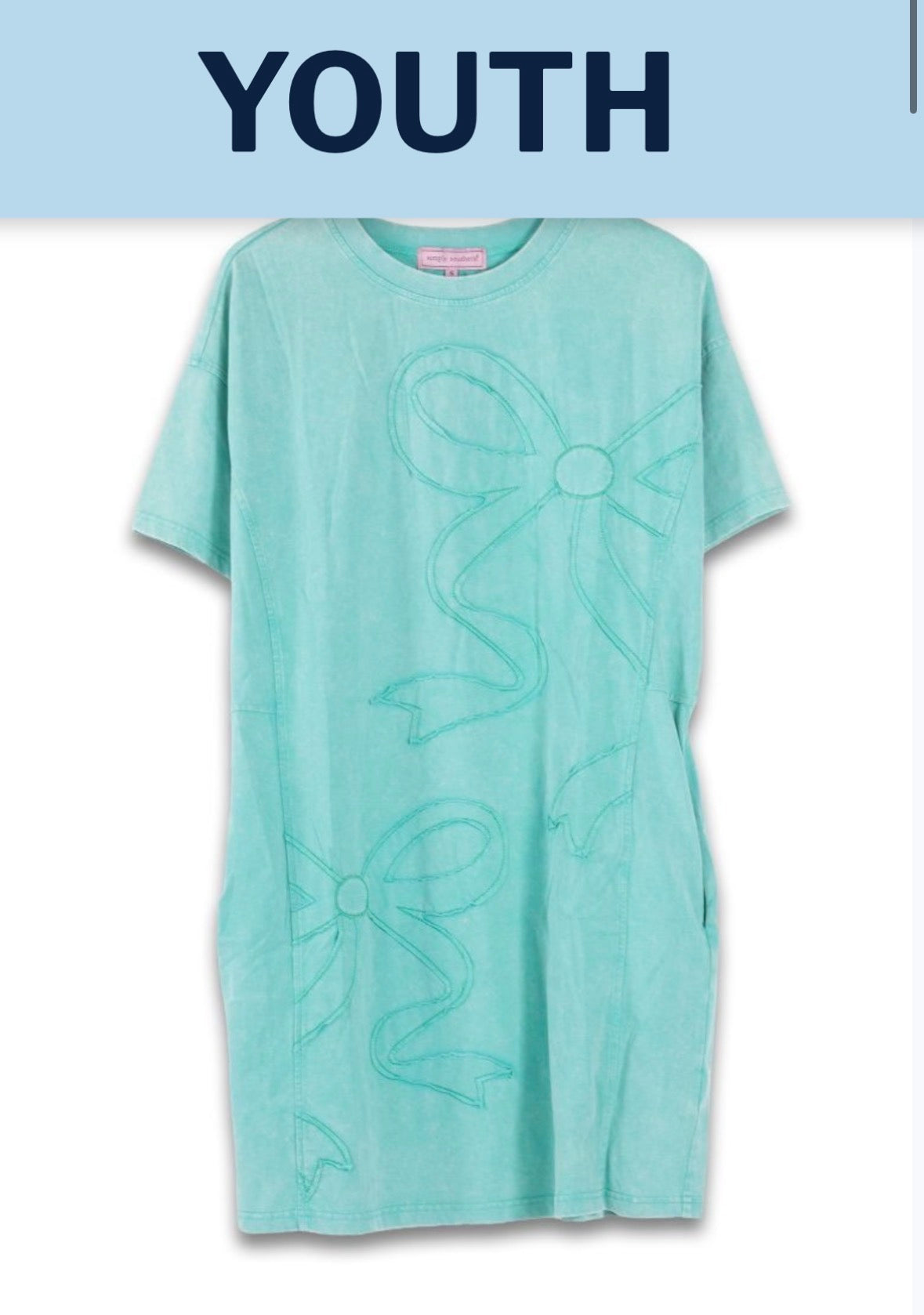 Girls Turquoise Bow Dress