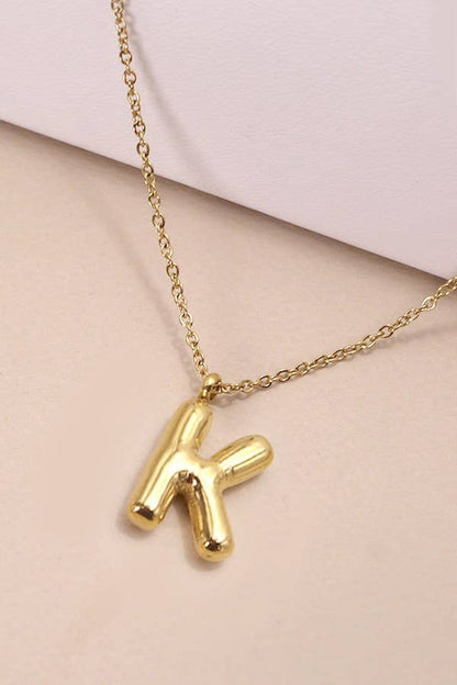 Initial Necklace : 18K Stainless Steel