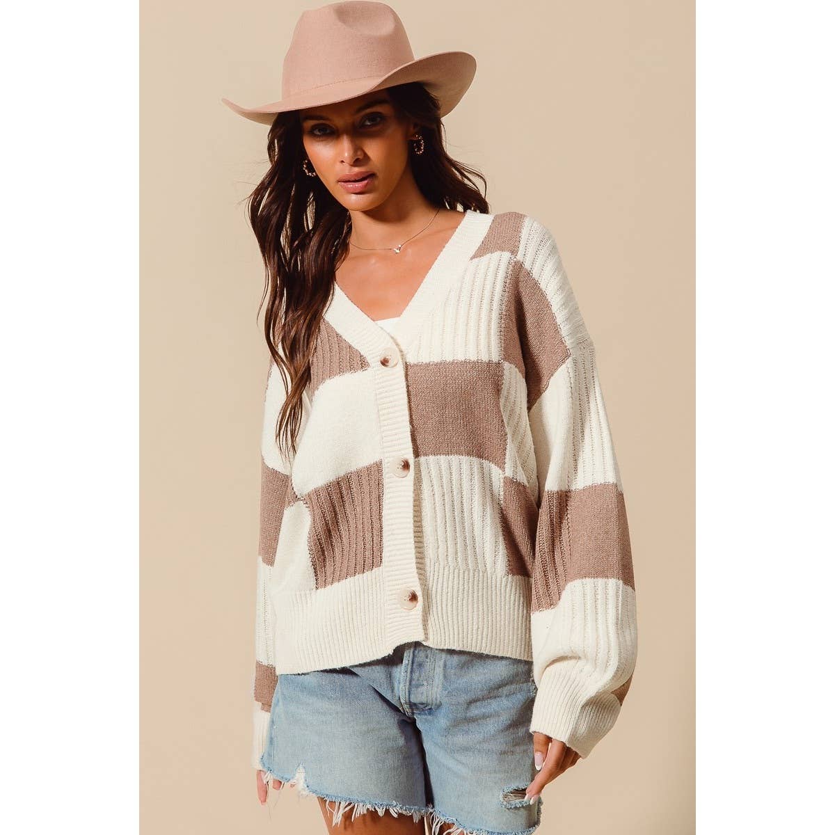 Cozy Checkered Cardi