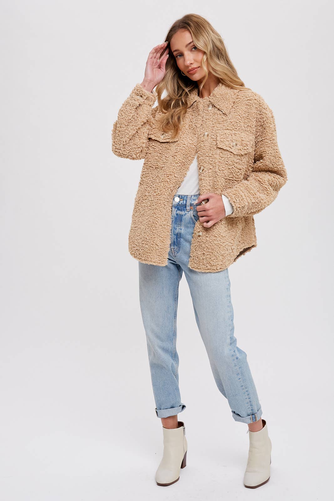 Boucle Woven Jacket / Latte