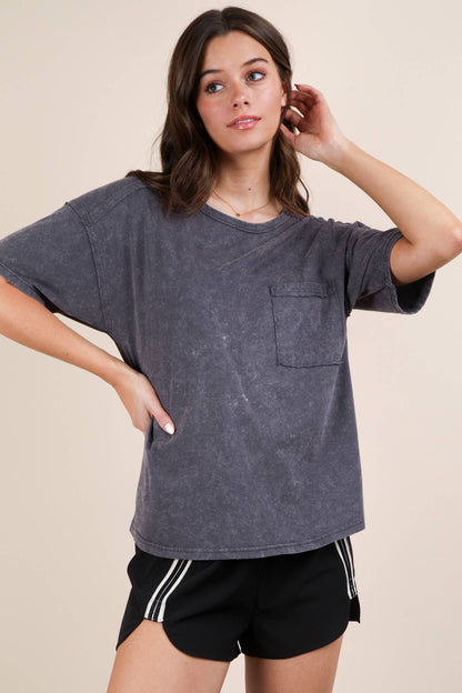 Mineral Washed Knit Pocket Tee