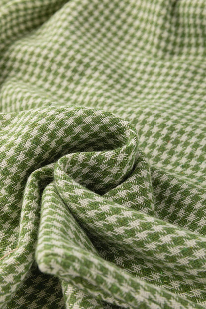 Green Gingham Wide Leg Overalls