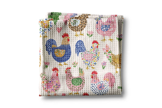 Colorful Chickens Kitchen Towel