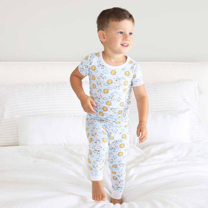 Silly Goose Two Piece Pajama Set | Blue