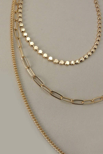 Coin Chain Layer Necklace : Silver