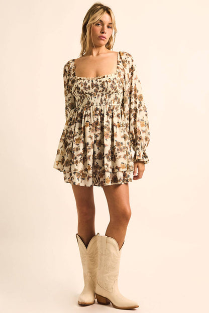 Floral Smocked Tiered Romper