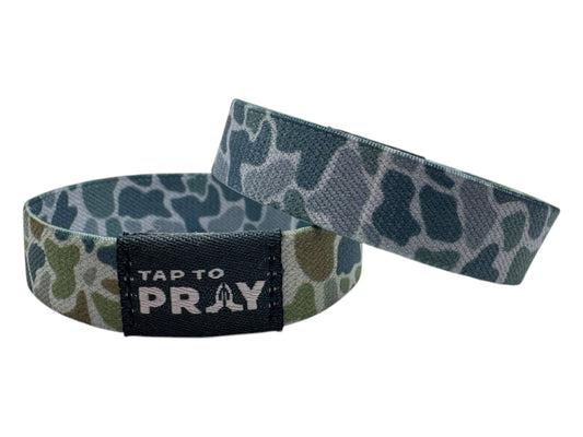 Tap To Pray™ Wristband - River Rock Camo Moss & Slate