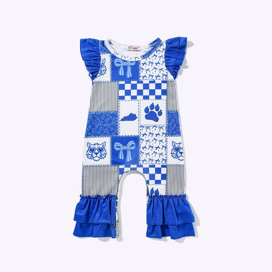 Bows + Blue Baby Romper