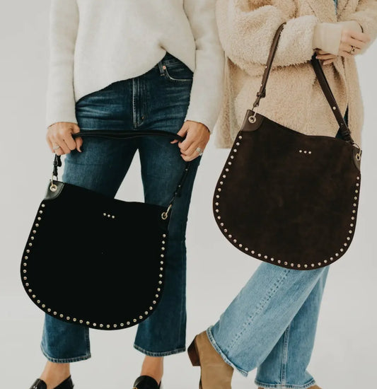 Rosalie Rivet Suede Hobo Bag