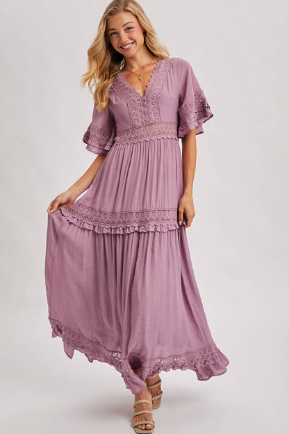 Olive Dreams Lace Maxi