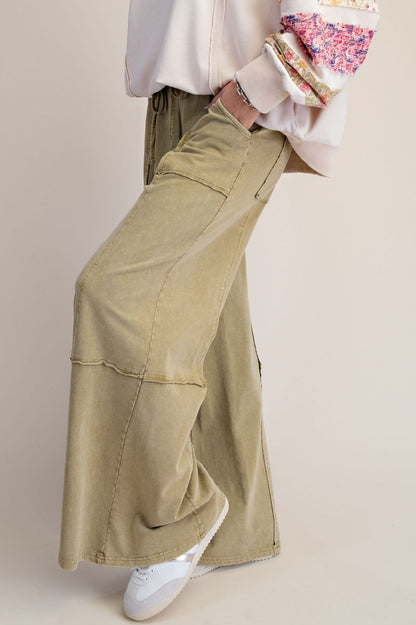Cozy Cargo Pants - Faded Olive