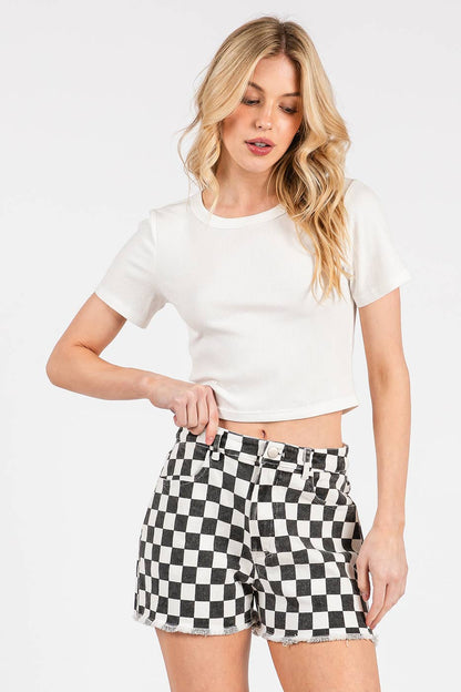 Game Day Checkered Shorts