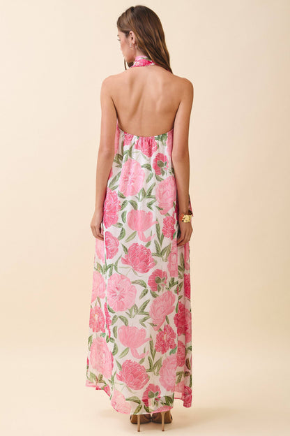 Strapless Floral Print Maxi